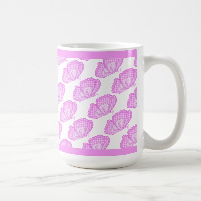 Rosa Schmetterlinge Kaffeetasse (Rechts)
