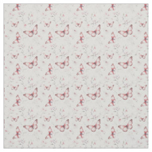 Rosa Schmetterlinge Pastel Floral Elegante Stoff