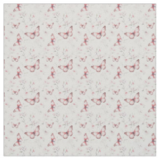 Rosa Schmetterlinge Pastel Floral Elegante Stoff