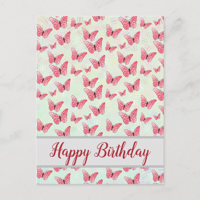rosa Schmetterlinge Postkarte (Vorderseite)