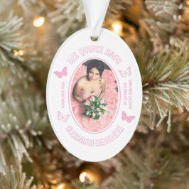 Rosa Schmetterlinge Quinceanera Ornament