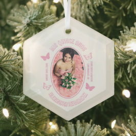 Rosa Schmetterlinge Quinceanera Ornament Aus Glas