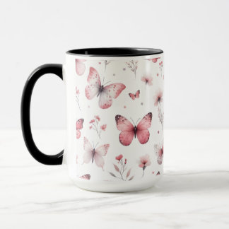 Rosa Schmetterlinge Tasse