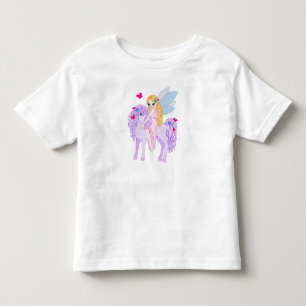 Rosa Schmetterlinge u. Lavendel-Pony Kleinkind T-shirt