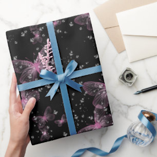 Rosa Schmetterlinge und Blasen Geschenkpapier