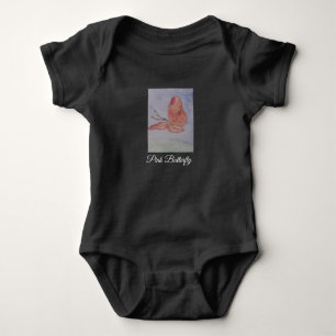 Rosa Schmetterlings-Bodysuit Baby Strampler