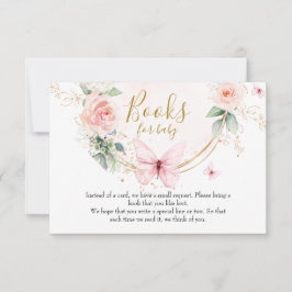 Rosa Schmetterlingsbücher für die Babykarte