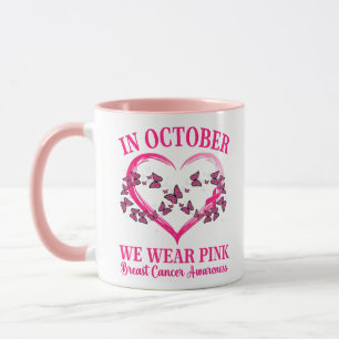 Rosa Schmetterlingsherz im Oktober tragen wir Rosa Tasse