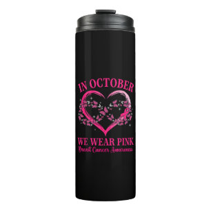 Rosa Schmetterlingsherz im Oktober tragen wir Rosa Thermosbecher