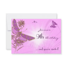 Rosa Schmetterlingskarte UAWG Einladungskarte