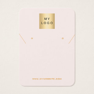 Rosa Schmuck-Halsketten-Fotologodisplaykarte