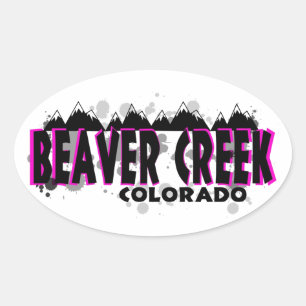 Rosa Schmutz NeonBeaver Creek Colorado Ovaler Aufkleber