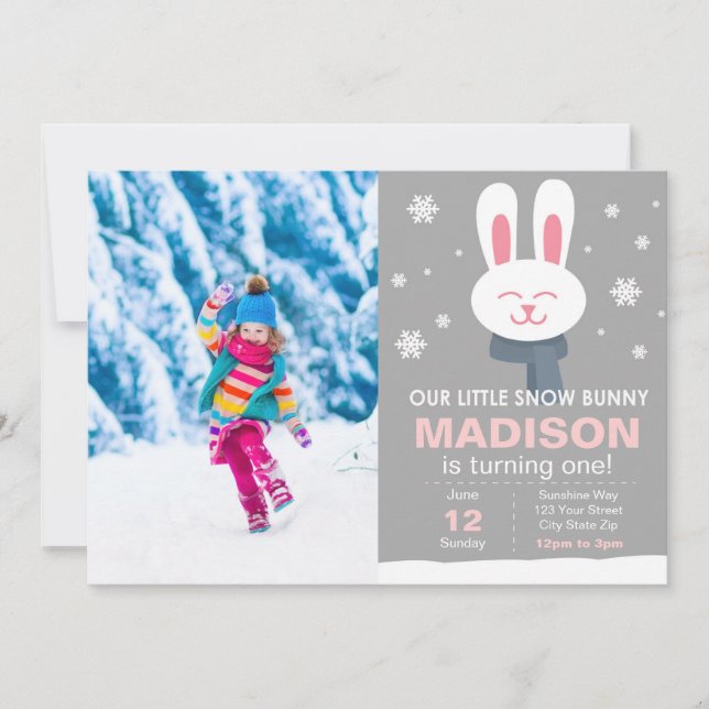 Rosa Schneeballsonne zum Geburtstag Einladung mit  (Vorderseite)