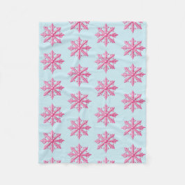 Rosa Schneeflocke Fleecedecke