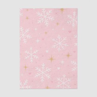 Rosa Schneeflocke & Gold Glanz Weihnachten Seidenpapier