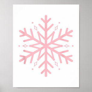 Rosa Schneeflocke Poster