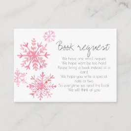 Rosa Schneeflocke Winterbuchung Babyduschkarte Begleitkarte