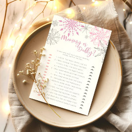 Rosa Schneeflocken, die es Mama oder Papa Spiel ge