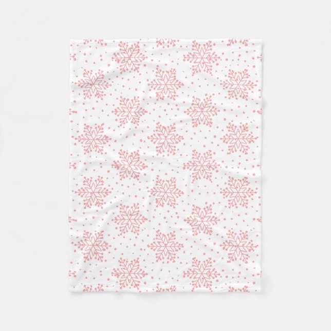 Rosa Schneeflocken Fleece Blanket (Vorderseite)