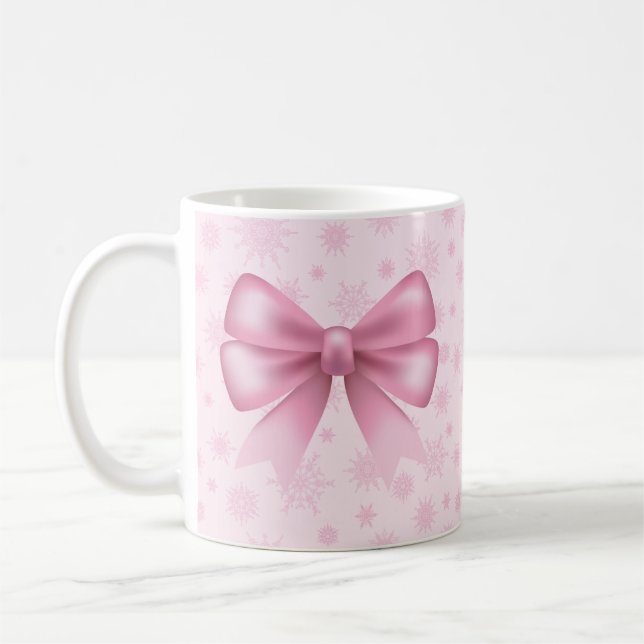 Rosa Schneeflocken Kaffeetasse (Links)