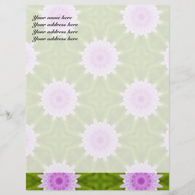 Rosa Schneeflocken Lethead Design Briefbogen (Vorderseite)