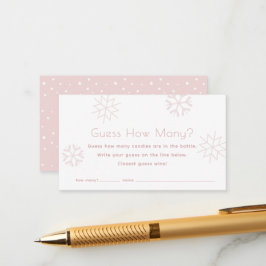 Rosa Schneeflocken raten wie viele Baby Showspiele Begleitkarte