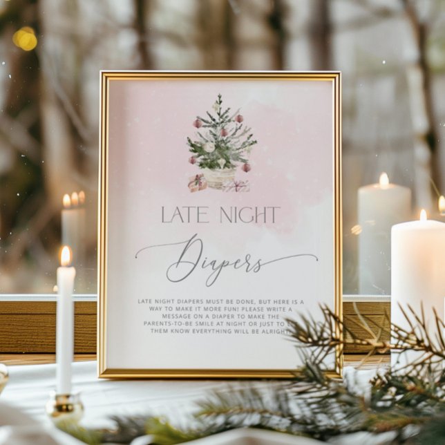 Rosa Schneeflocken Späte Nacht Windeln Poster (Von Creator hochgeladen)