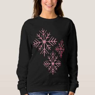 Rosa Schneeflocken-Sweatshirt Sweatshirt