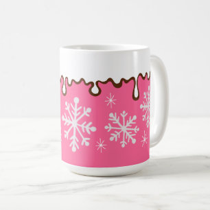 Rosa Schneeflocken-Tasse Tasse