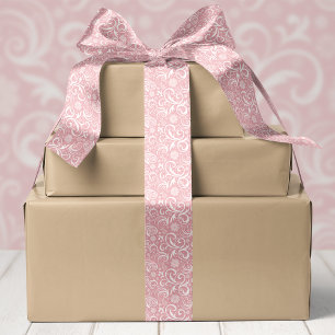 Rosa Schneeflocken und Wirbel Weihnachten Satinband