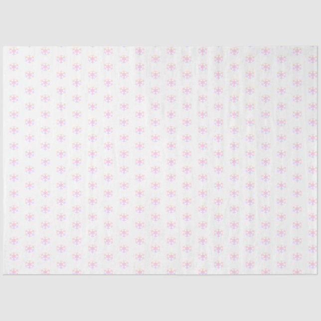 Rosa Schneeflocken Weihnachtszettel Seidenpapier (Vorderseite)