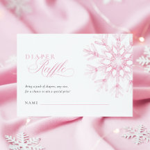 Rosa Schneeflocken-Windel-Raffa-Ticket
