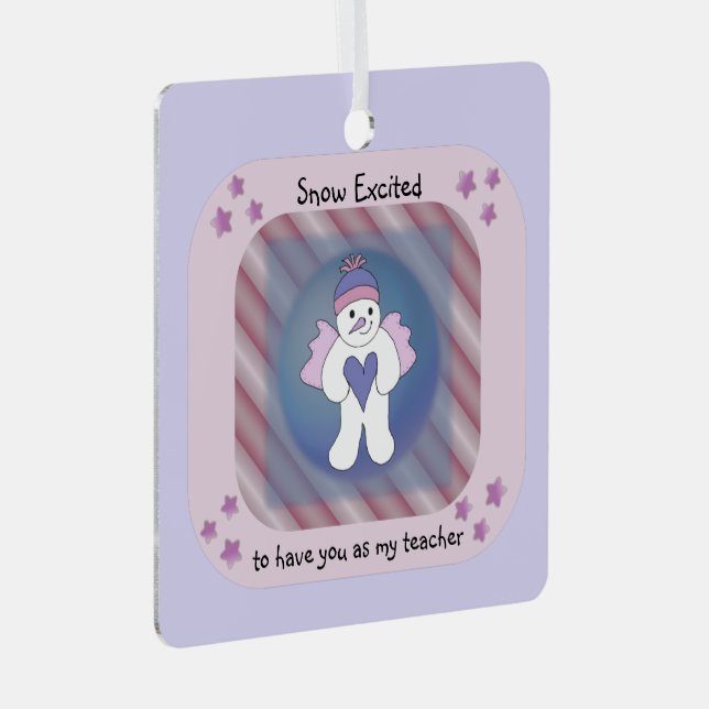 Rosa Schneegel Keramik Ornament Aus Metall (Vorderseite Rechts)