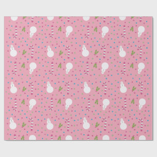 Rosa Schneemann-Geschenkpapier Geschenkpapier