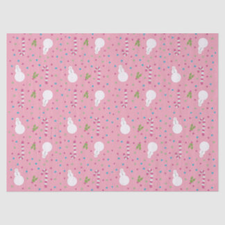 Rosa Schneemann-Geschenkpapier Seidenpapier