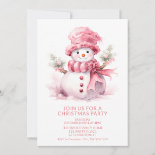Rosa Schneemann Weihnachtsfeier Einladung