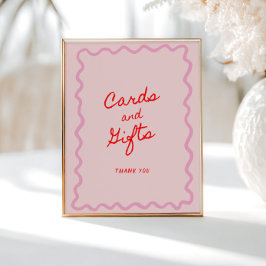 Rosa Schnürsenkel-Rahmenkarten und Geschenke Poster