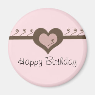 Rosa Schokolade Herz Geburtstag Magnet