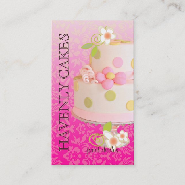 Rosa + Schokolade Hochzeitstorte/Bäckerei/Konditor Visitenkarte (Vorderseite)