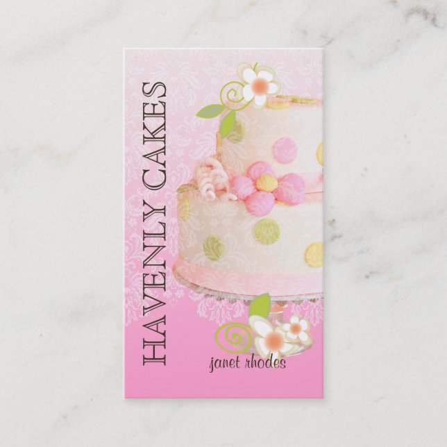 Rosa + Schokolade Hochzeitstorte/Bäckerei/Konditor Visitenkarte (Vorderseite)