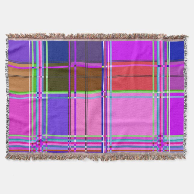 Rosa Schottenstoff-Muster Tuch Madras Decke (Vorderseite)