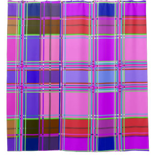 Rosa Schottenstoff-Muster Tuch Madras Duschvorhang