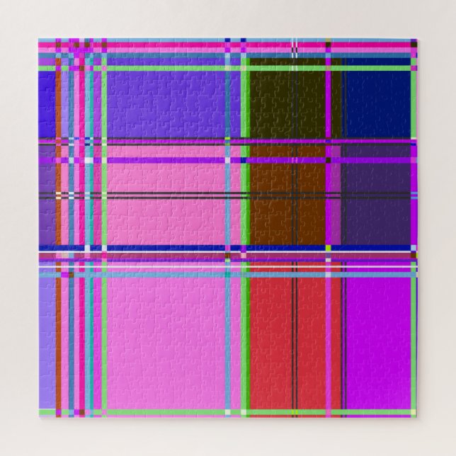 Rosa Schottenstoff-Muster Tuch Madras Puzzle (Vertikal)