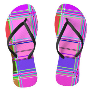 Rosa Schottenstoff-Musterstoff Madras Flip Flops