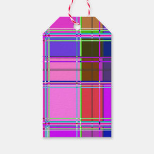 Rosa Schottenstoff-Musterstoff Madras Geschenkanhänger