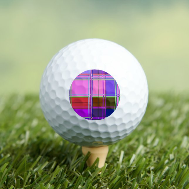 Rosa Schottenstoff-Musterstoff Madras Golfball (Insitu T-Shirt)