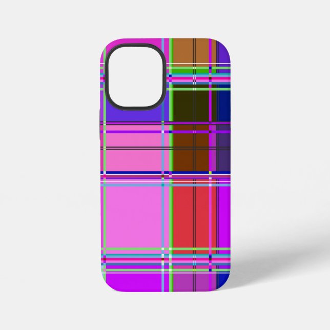 Rosa Schottenstoff-Musterstoff Madras iPhone Hülle (Rückseite)