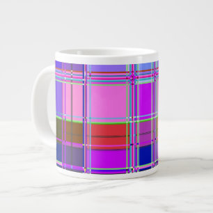 Rosa Schottenstoff-Musterstoff Madras Jumbo-Tasse