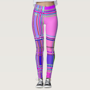 Rosa Schottenstoff-Musterstoff Madras Leggings