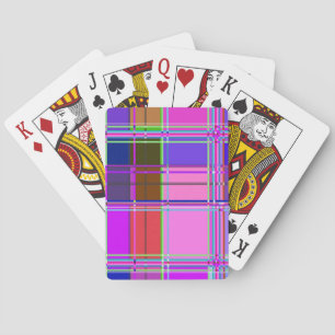 Rosa Schottenstoff-Musterstoff Madras Spielkarten